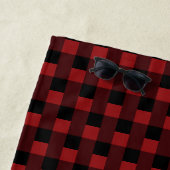 Serviette de plage Red Plaid (En situation)