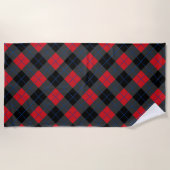 Serviette de plage Red Plaid (Devant)