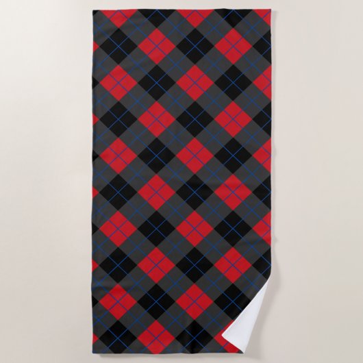 Serviette de plage Red Plaid (Devant)