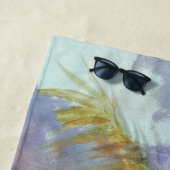 Serviette de plage Red Sunset Palm Tree (En situation)