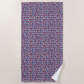 Serviette De Plage red, white and blue polka dots (Devant)