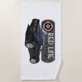 Serviette De Plage Redline Garage noir Vette (Devant)