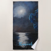Serviette De Plage Réflexions de la Lune Bleue Tropicale (Devant)