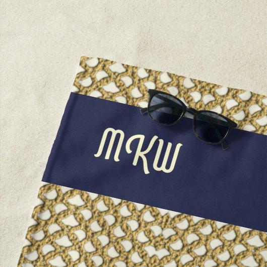Serviette De Plage Regarder le filet de pêche Macrame avec vos initia (En situation)