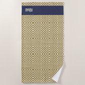 Serviette De Plage Regarder le filet de pêche Macrame avec vos initia (Devant)