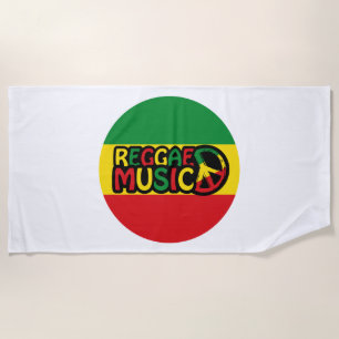 Serviette De Plage Reggae Design de musique avec style rastafari et c