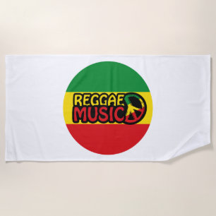 Serviette De Plage Reggae Musique, reggae art avec symbole de paix