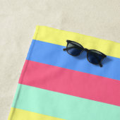 Serviette De Plage Réglage des rayures pastel de printemps (En situation)