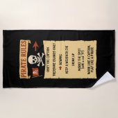 Serviette De Plage Règles de pirate en noir et gras (Devant)