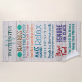 SERVIETTE DE PLAGE RÈGLES SUR LA PLAGE (Devant)