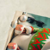 Serviette De Plage Reindeer Joyeux Noël Personnalisé Enfants (En situation)