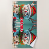 Serviette De Plage Reindeer Joyeux Noël Personnalisé Enfants (Devant)
