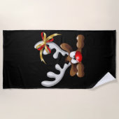Serviette De Plage Reindeer Puzzled drôle Caractère de Noël (Devant)