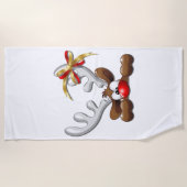 Serviette De Plage Reindeer Puzzled drôle Caractère de Noël (Devant)