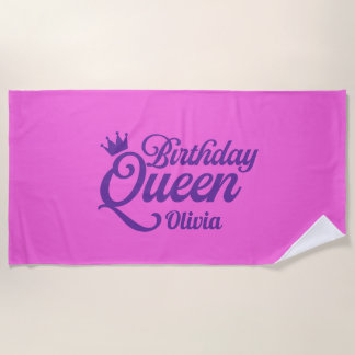 Serviette de plage Reine d'anniversaire