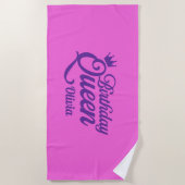 Serviette de plage Reine d'anniversaire (Devant)