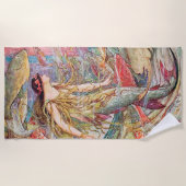 Serviette De Plage Reine de sirène des poissons (Devant)