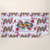 Serviette De Plage Reine des coeurs et des fleurs (Devant)