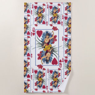 Serviette De Plage Reine des coeurs et des fleurs