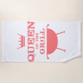 Serviette De Plage Reine Du Grill, Rose (Devant)