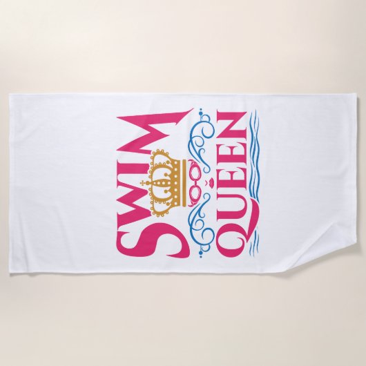 Serviette De Plage Reine Nager Nage Femmes Filles (Devant)