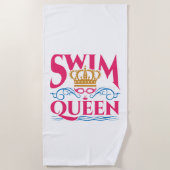 Serviette De Plage Reine Nager Nage Femmes Filles (Devant)