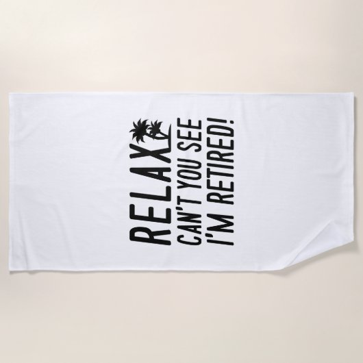 Serviette De Plage Relax Je suis retraité (Devant)