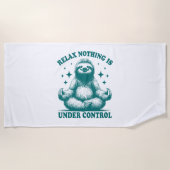 Serviette De Plage Relax Rien N'Est Sous Contrôle Sloth Yoga (Devant)
