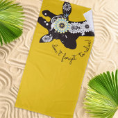 Serviette De Plage Relax - Yellow Funky Funny Giraffe