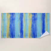 Serviette De Plage Relaxing Beach Aqua Turquiose Nautical  (Devant)