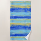 Serviette De Plage Relaxing Beach Aqua Turquiose Nautical  (Devant)