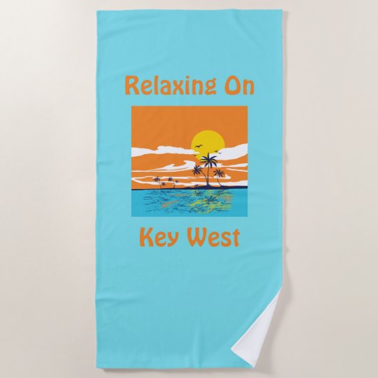 Serviette De Plage Relaxing on Key West (Devant)