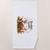 Serviette De Plage Remerciements Ensemble - Beaux Animaux Boisés Than (Devant)