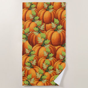 Serviette De Plage REMERCIER LES CITROUILLES de la journée