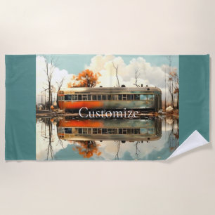 Serviette De Plage Remorque Caravan vintage RV Thunder_Cove