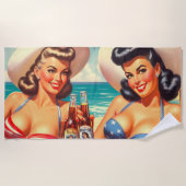 Serviette De Plage Remorques d'été rétro (Devant)