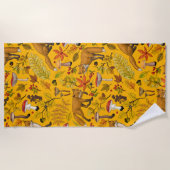 Serviette De Plage Renard d'automne sur orange (Devant)