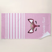 Serviette De Plage Renard girly mignon (Devant)