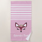 Serviette De Plage Renard girly mignon (Devant)