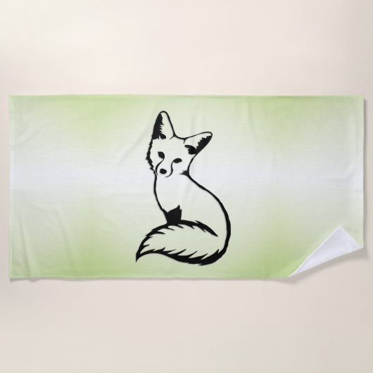 Serviette De Plage Renard vert   (Devant)