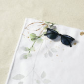 Serviette De Plage Rendre 50 apparence bon vert or botanique Annivers (En situation)