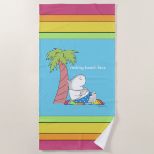 Serviette De Plage REPOS PLAGE FACE Bouton ventre Hippo Boynton