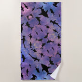 Serviette De Plage requin de l'ombre baleine sur galaxie en pente (Devant)