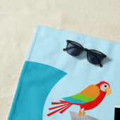 Serviette De Plage Requin de surf Pirate Perroquet (En situation)