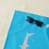 Serviette De Plage Requin mignon dans l'eau | Garçons personnalisés (En situation)