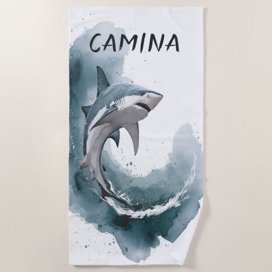 Serviette De Plage Requin modifiable (Devant)