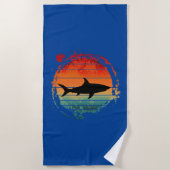 SERVIETTE DE PLAGE REQUIN VINTAGE RÉTRO (Devant)