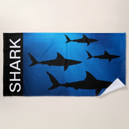 Serviette De Plage Requins frais sous-marins (Devant)
