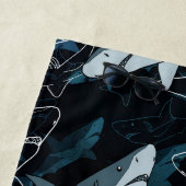 Serviette De Plage Requins, marine, mer, poisson, prédateur, animal,  (En situation)