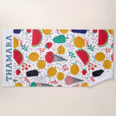 Serviette De Plage Restauration et fleurs d'été motif (Devant)